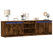 Móvel de TV com luzes LED derivados de madeira carvalho fumado