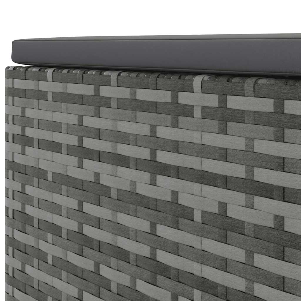 5 pcs conjunto lounge de jardim c/ almofadões vime PE cinzento