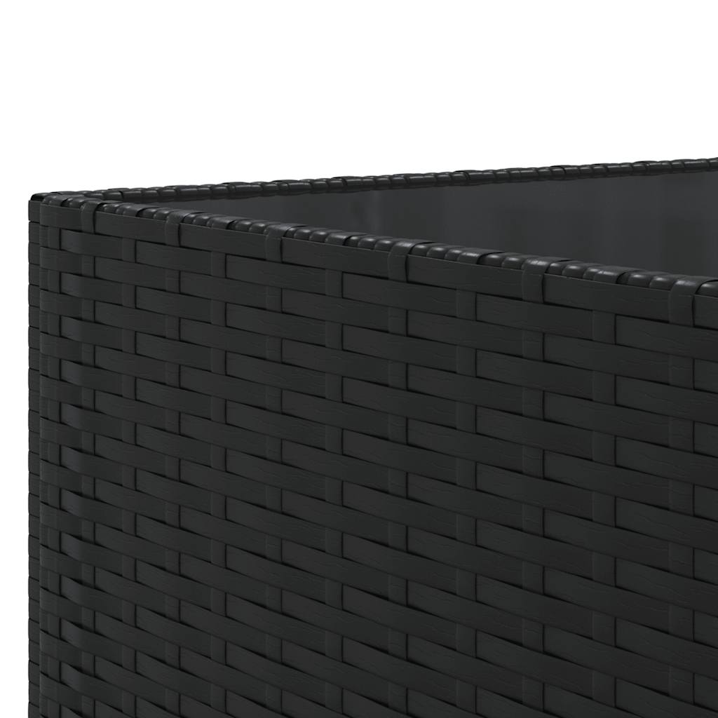 7 pcs conjunto lounge de jardim c/ almofadões vime PE preto