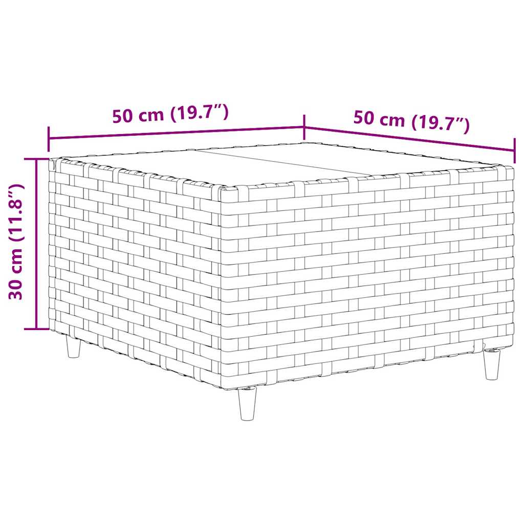 9 pcs conjunto lounge de jardim c/ almofadões vime PE cinzento
