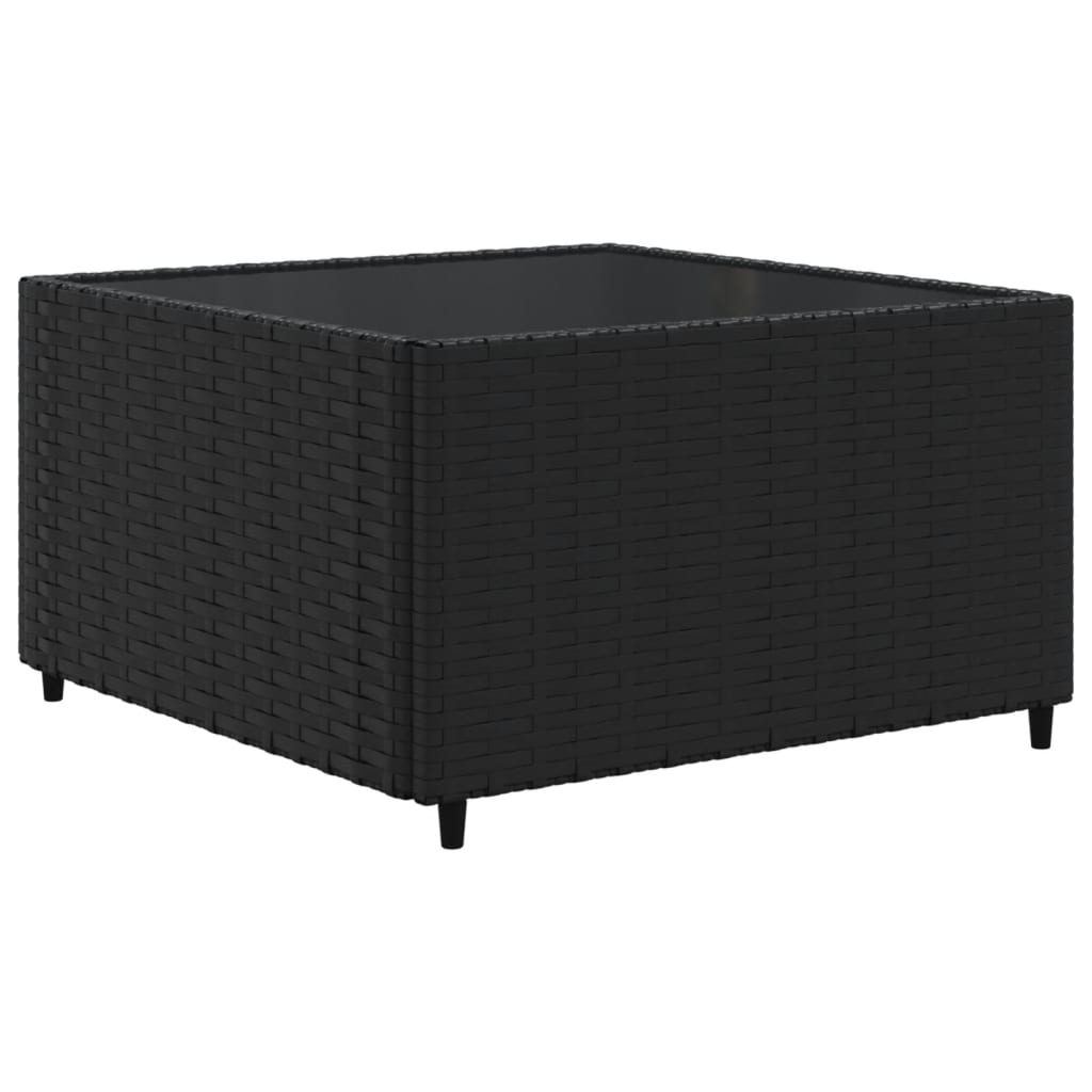 10 pcs conjunto lounge de jardim c/ almofadões vime PE preto