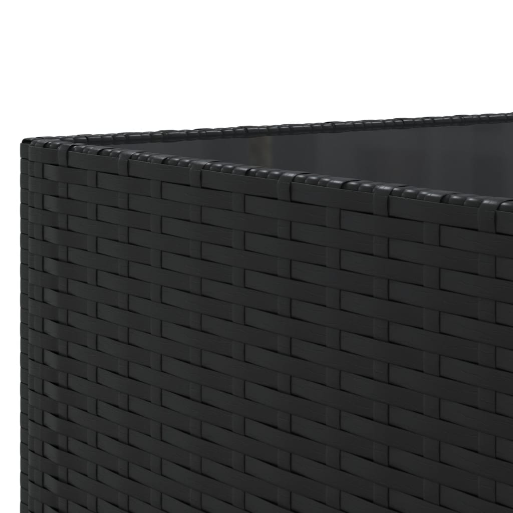 10 pcs conjunto lounge de jardim c/ almofadões vime PE preto