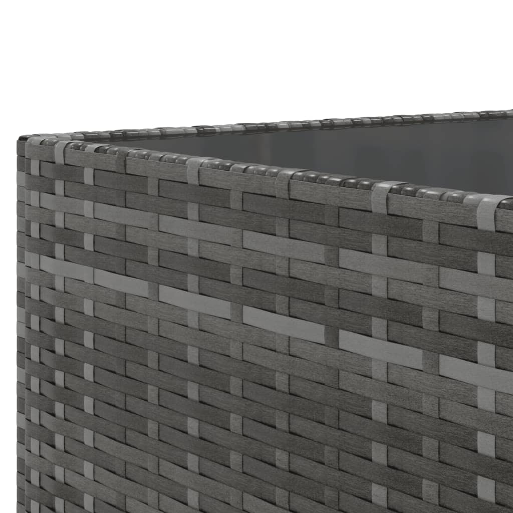 10 pcs conjunto sofás de jardim c/ almofadões vime PE cinzento