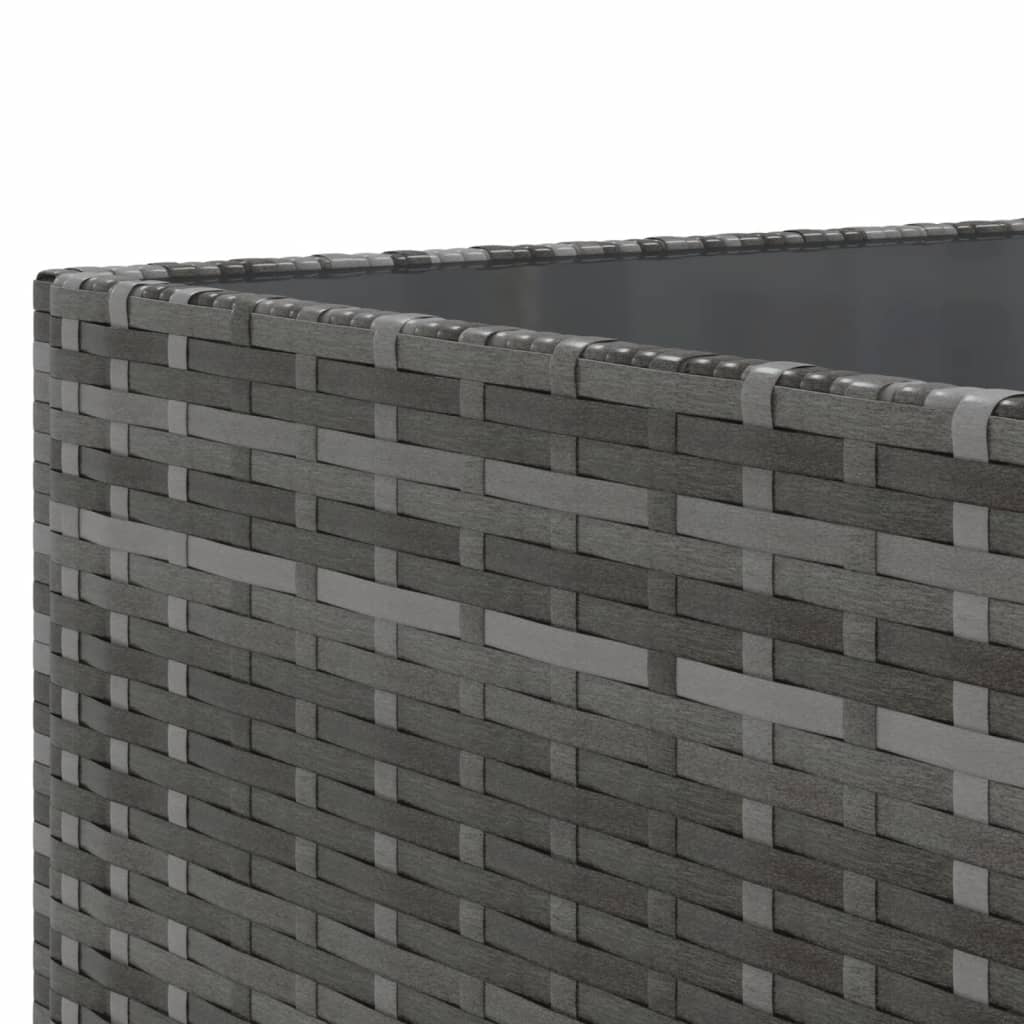 10 pcs conjunto sofás de jardim c/ almofadões vime PE cinzento