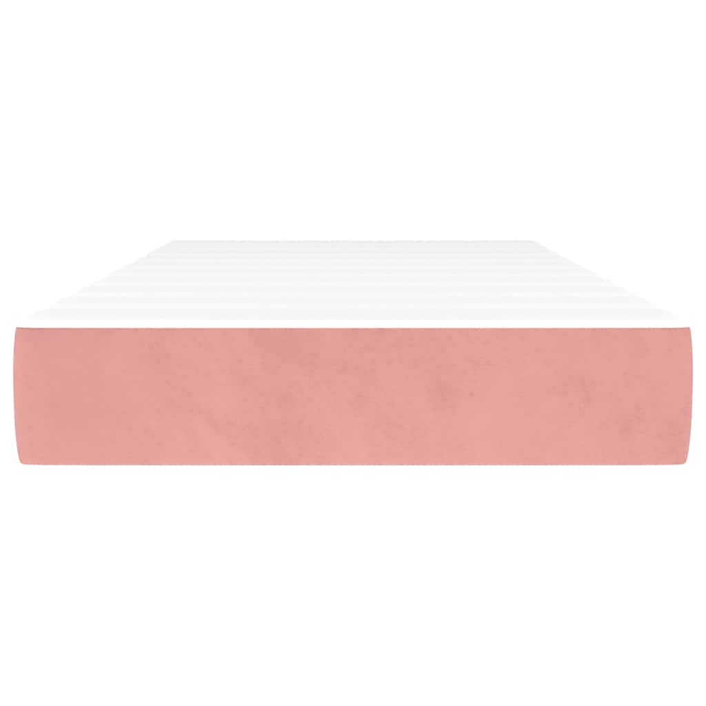 Colchão de molas ensacadas 100x210x20 cm veludo rosa