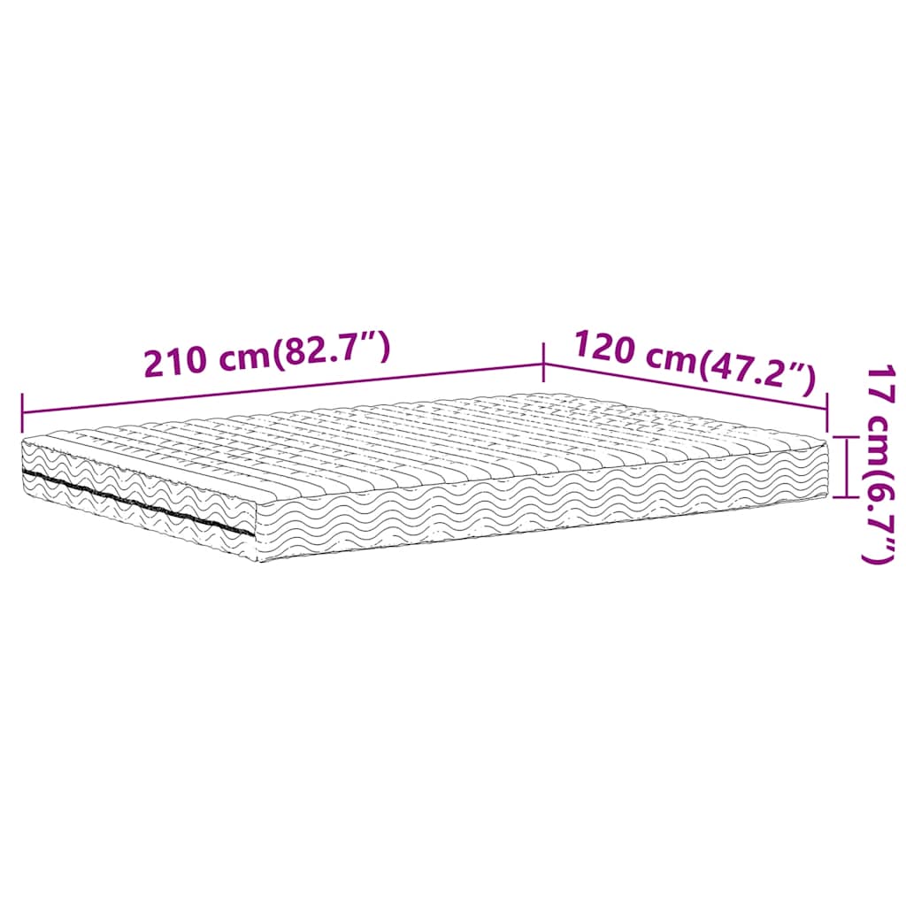 Colchão de espuma 120x210 cm dureza H2 H3 branco