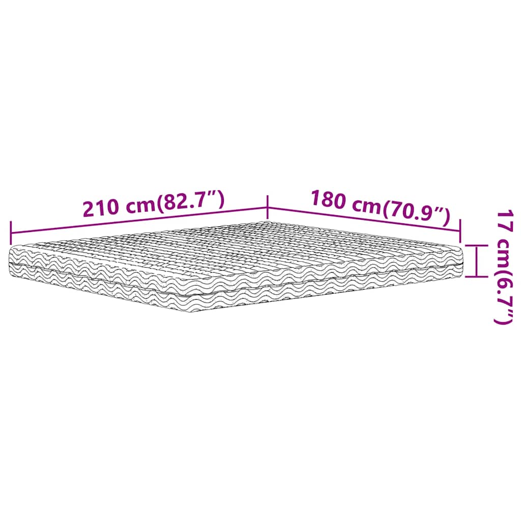 Colchão de espuma 180x210 cm dureza H2 H3 branco