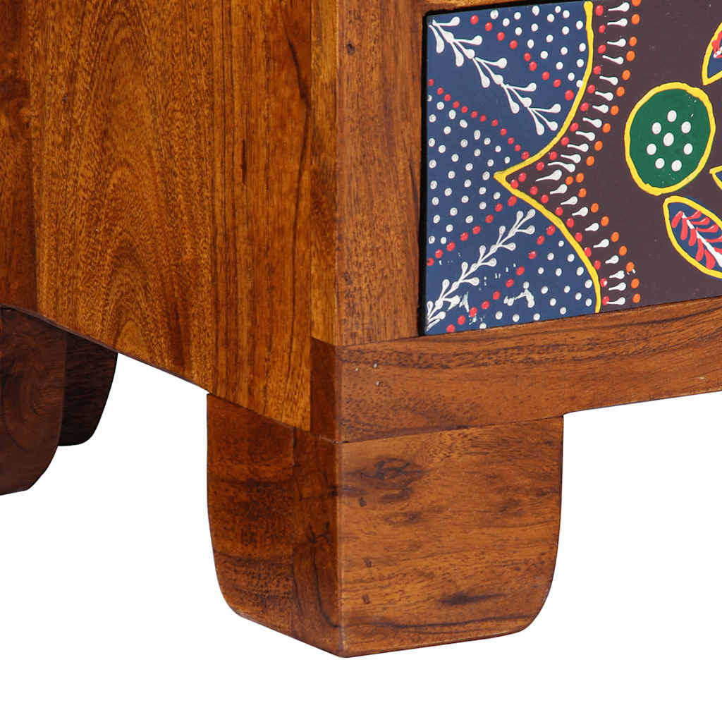 Móvel de TV multicor 110x30x40 cm madeira de acácia maciça