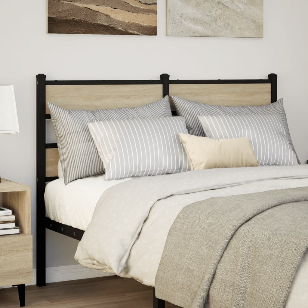 Cabeceira de cama 120cm derivados madeira/ferro carvalho sonoma