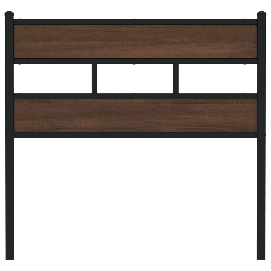 Cabeceira de cama 90 cm derivados madeira/aço carvalho castanho