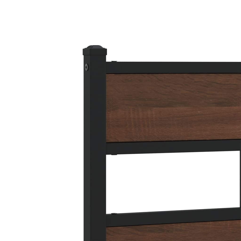 Cabeceira de cama 90 cm derivados madeira/aço carvalho castanho