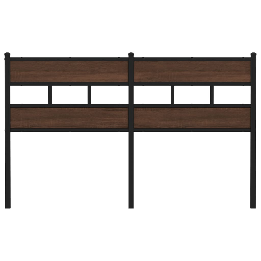 Cabeceira de cama 150cm derivados madeira/aço carvalho castanho