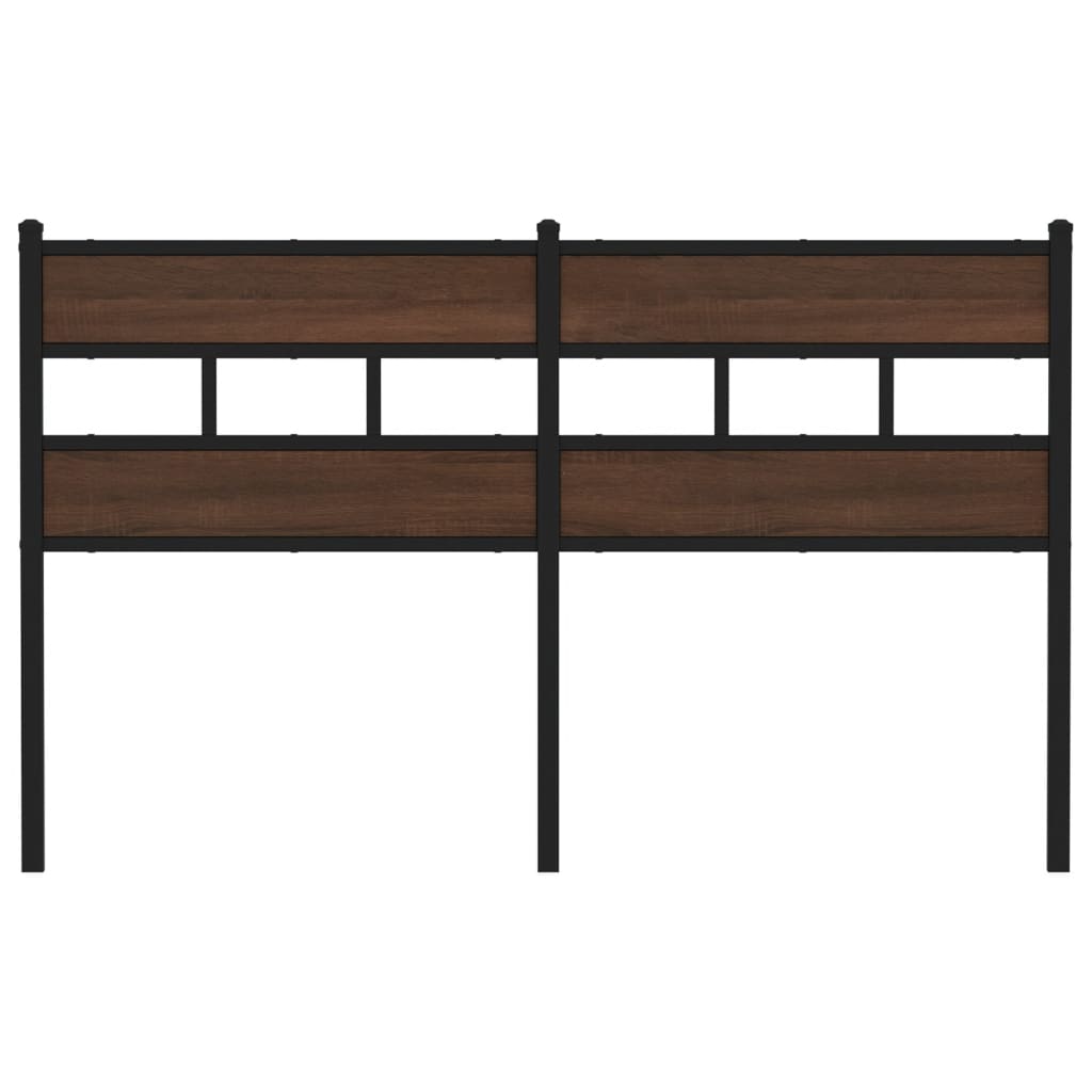 Cabeceira de cama 160cm derivados madeira/aço carvalho castanho