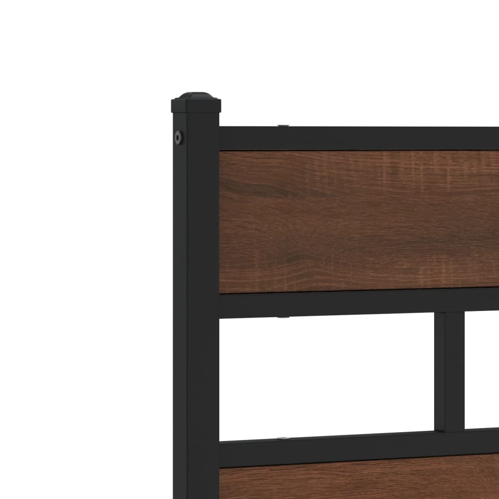 Cabeceira de cama 160cm derivados madeira/aço carvalho castanho
