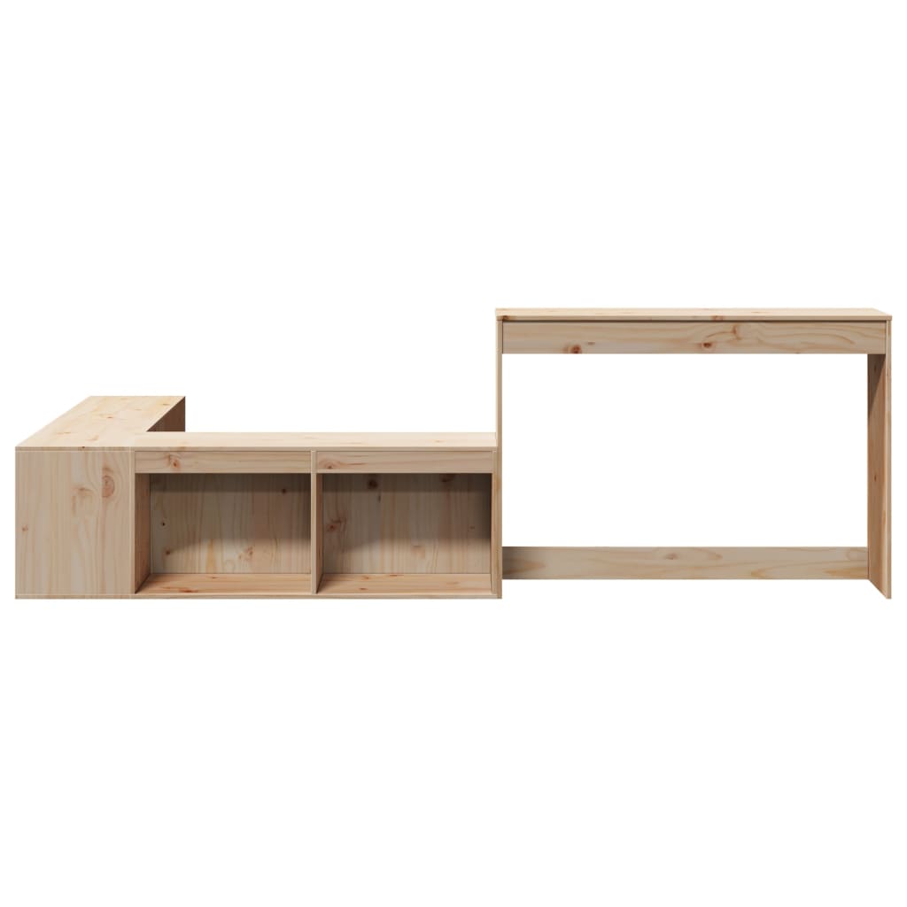 Mesa de cabeceira com secretária 232x122x75 cm madeira maciça de pinho