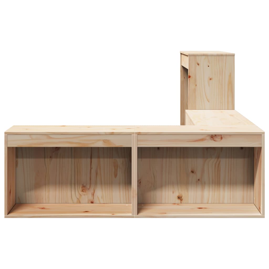 Mesa de cabeceira com secretária 232x122x75 cm madeira maciça de pinho