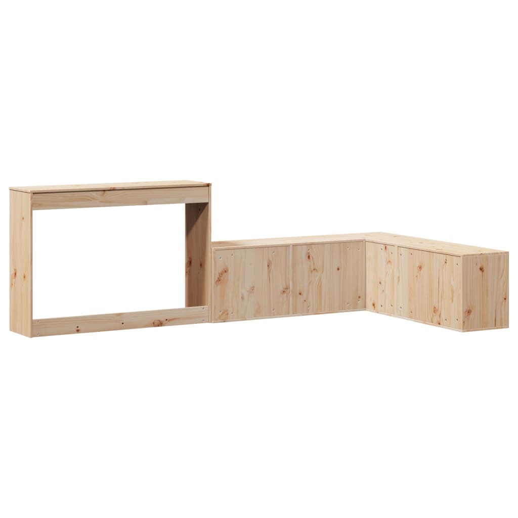 Mesa de cabeceira com secretária 232x122x75 cm madeira maciça de pinho