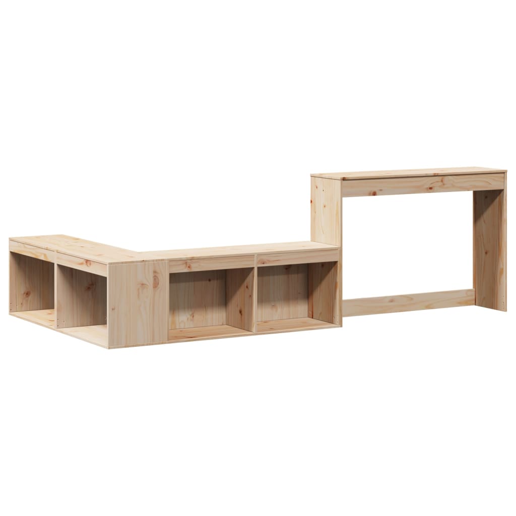 Mesa de cabeceira com secretária 232x112x75 cm pinho maciço
