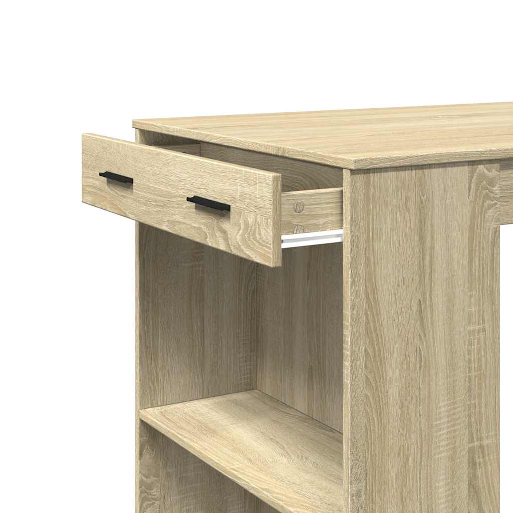 Mesa de bar 102x70x103,5cm derivados de madeira carvalho sonoma