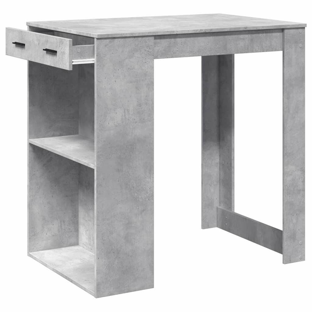 Mesa de bar 102x70x103,5 cm derivados madeira cinzento cimento