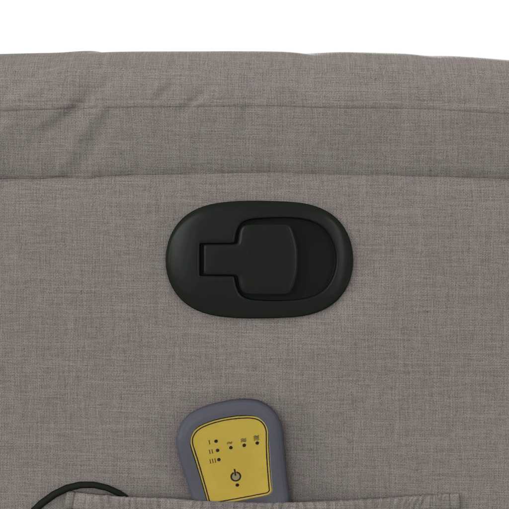 Poltrona elevatória de massagens tecido cinzento-acastanhado