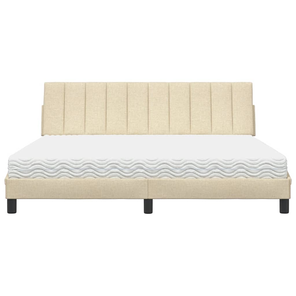 Cama com colchão Hanko 180x200 cm tecido cor creme