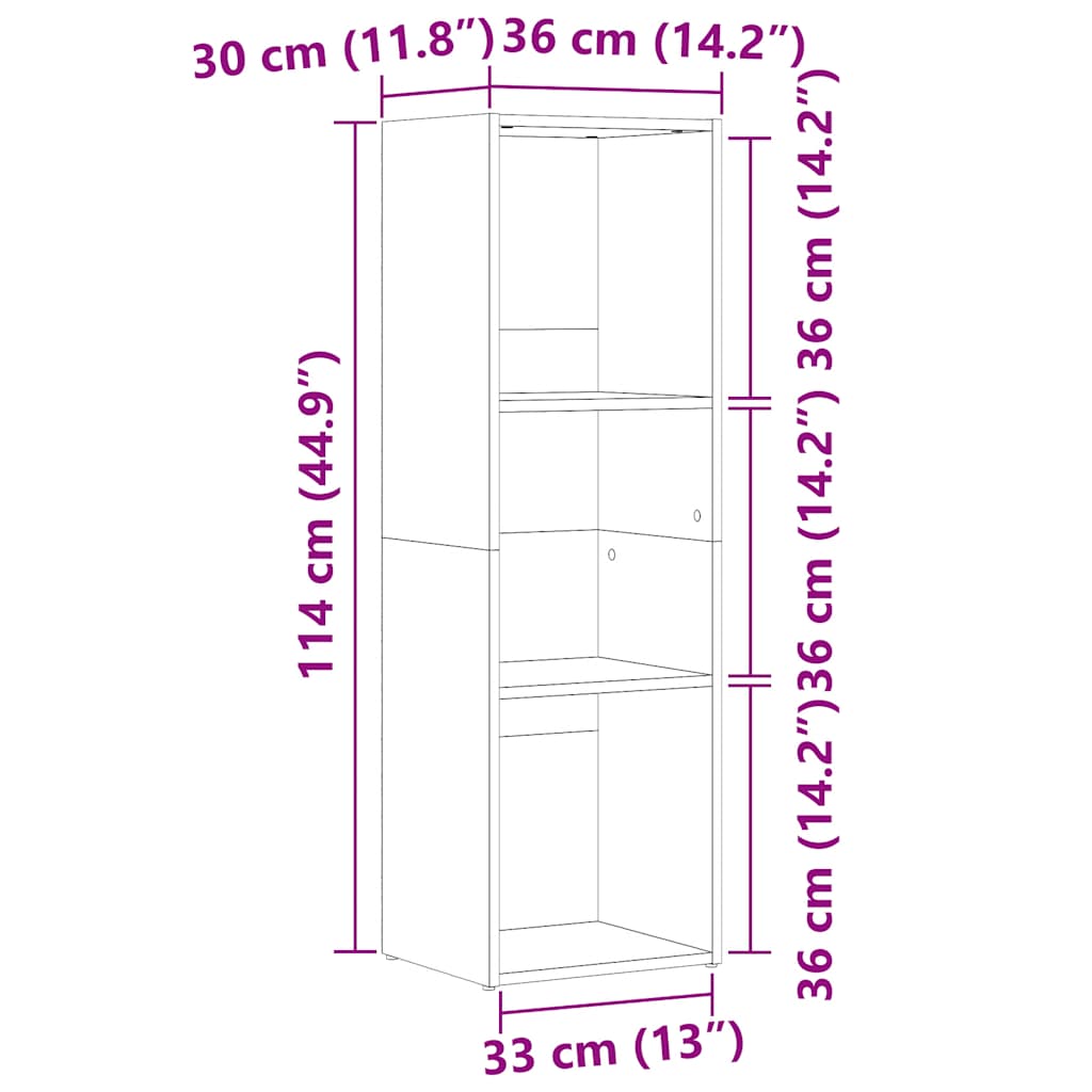 Estante 36x30x114 cm derivados madeira madeira velha