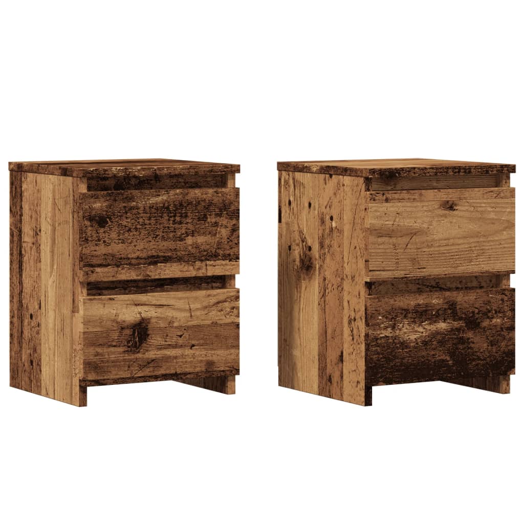 Mesas de cabeceira 2pcs 30x30x40cm deriv. madeira madeira velha
