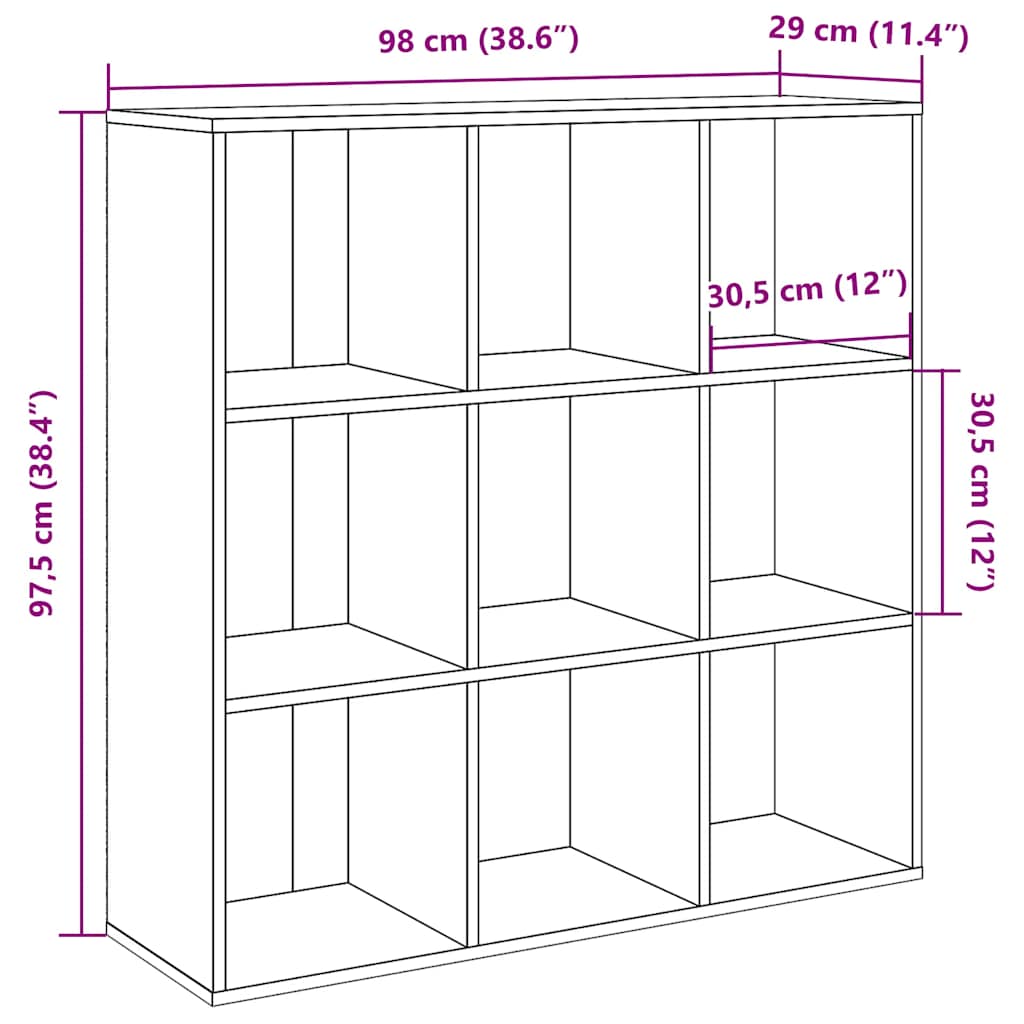 Estante 98x29x97,5 cm carvalho artisiano