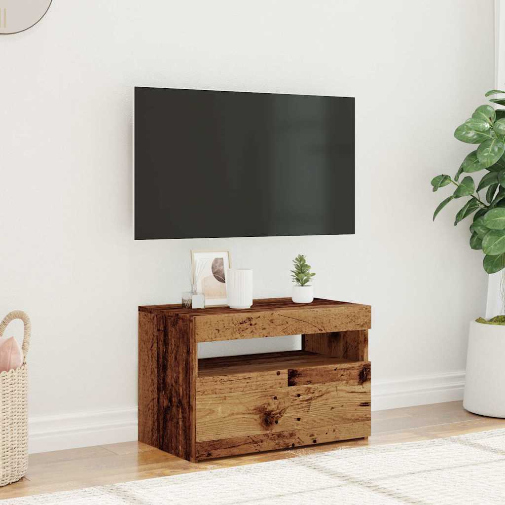 Móvel de TV com luzes LED derivados de madeira madeira velha