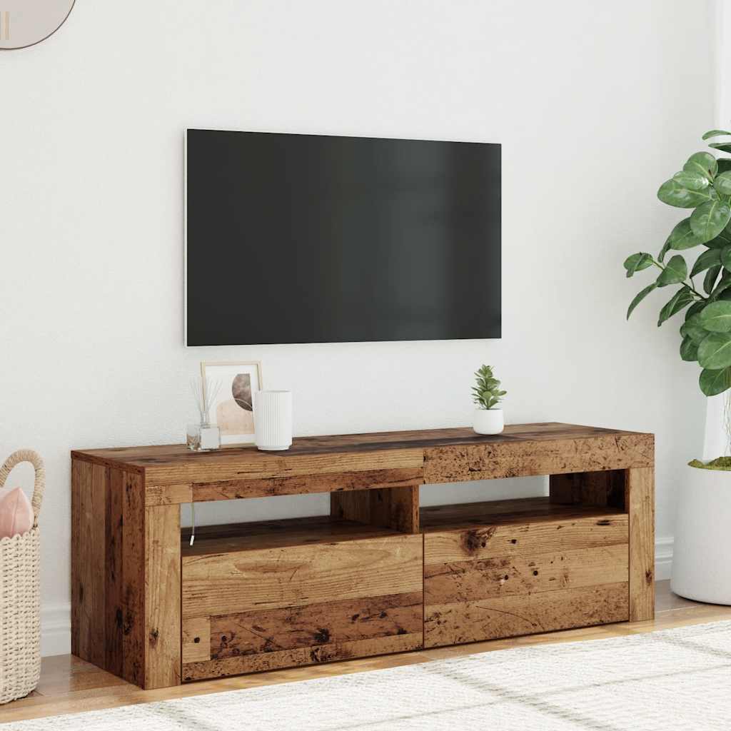Móvel de TV com luzes LED derivados de madeira madeira velha