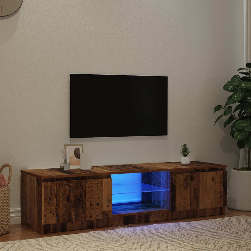 Móvel de TV com luzes LED derivados de madeira madeira velha