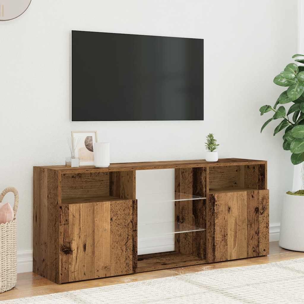 Móvel de TV com luzes LED derivados de madeira madeira velha