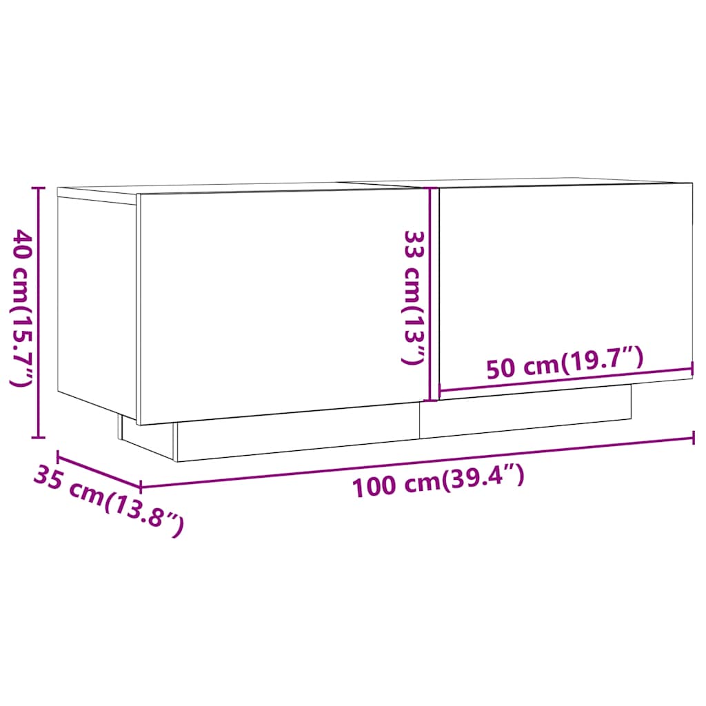 Móvel de TV 100x35x40 cm derivados de madeira madeira velha