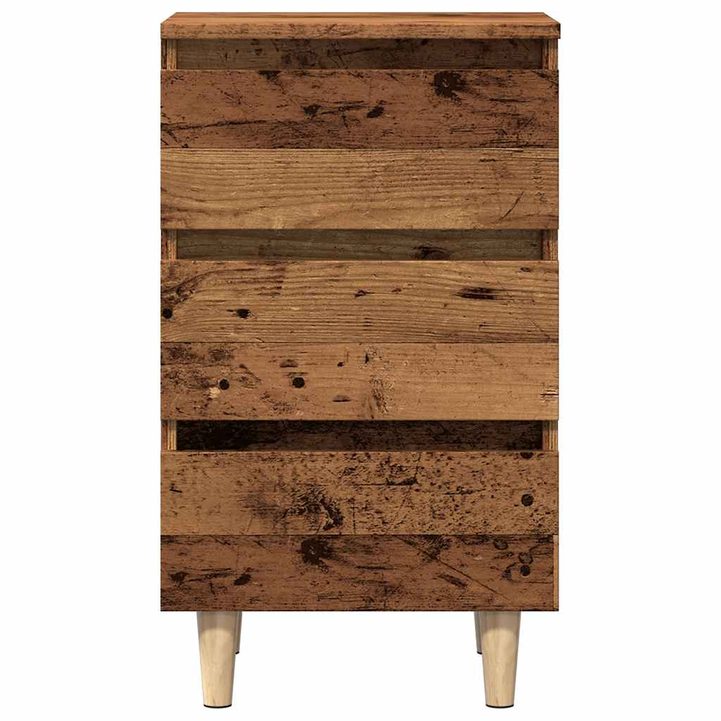 Mesa de cabeceira madeira velha 40x35x69 cm madeira trabalhada
