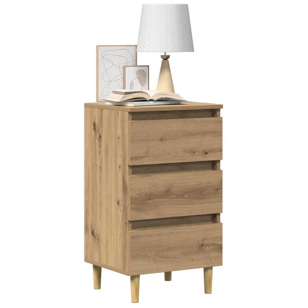 Mesa cabeceira 40x35x69 cm derivados madeira carvalho artisiano