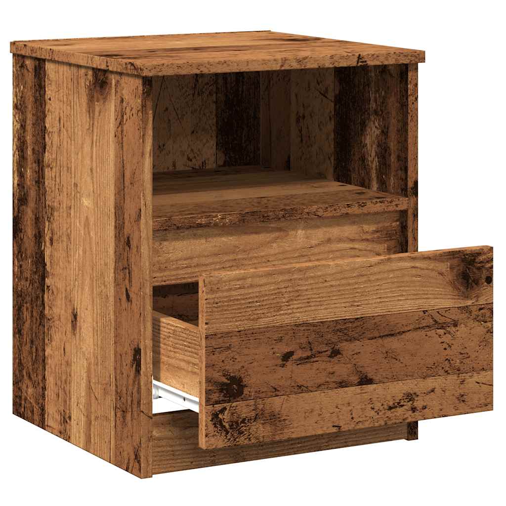Mesa de cabeceira 2 pcs 40x40x50cm deriv. madeira madeira velha
