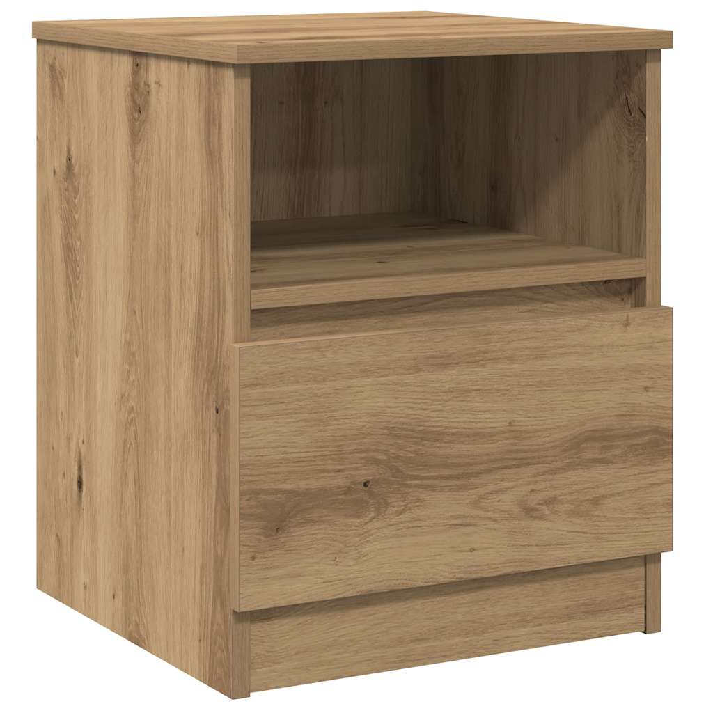 Mesa cabeceira 2pcs 40x40x50cm deriv.madeira carvalho artisiano