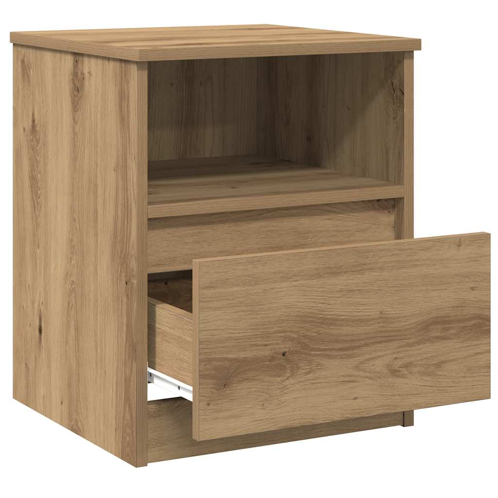 Mesa cabeceira 2pcs 40x40x50cm deriv.madeira carvalho artisiano
