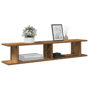 Estantes parede 2 pcs 105x18x20 cm deriv. madeira madeira velha