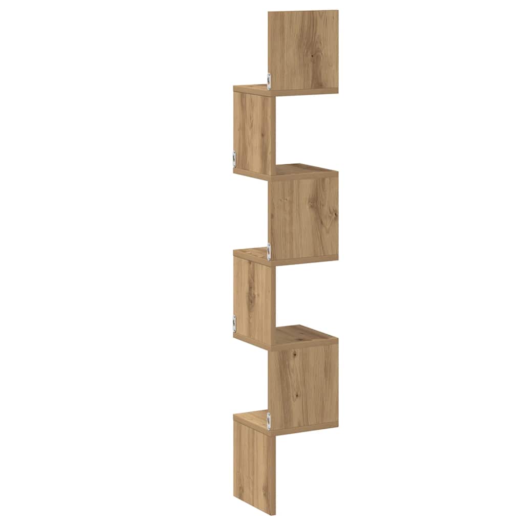 Estante de parede p/ canto derivados madeira carvalho artisiano