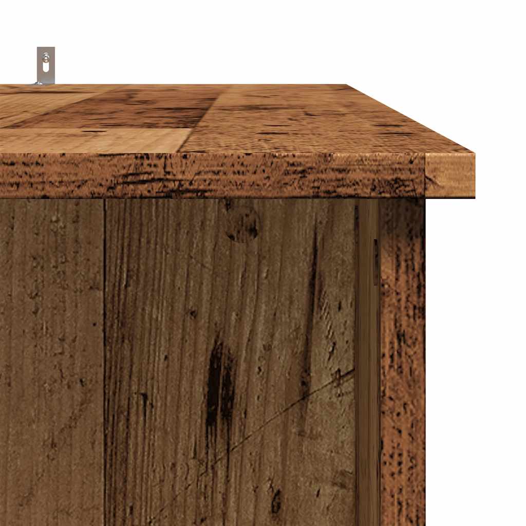 Mesa de bar com prateleiras derivados de madeira madeira velha