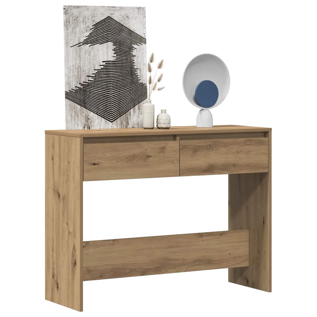 Mesa consola 100x35x76,5cm derivados madeira carvalho artisiano