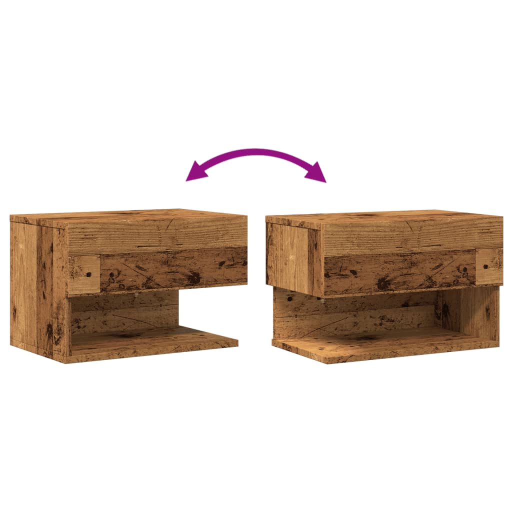Mesa de cabeceira de parede madeira velha