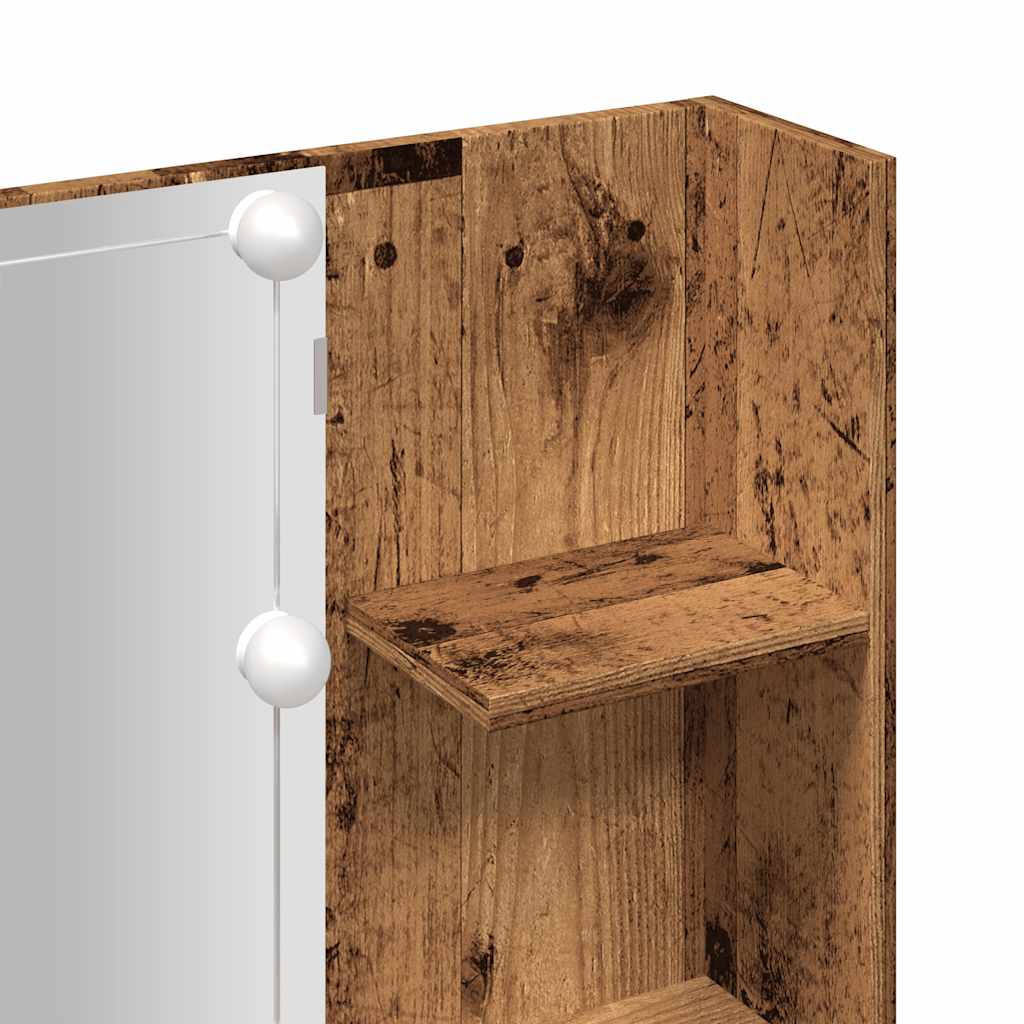 Toucador com luzes LED 60x40x140 cm madeira velha