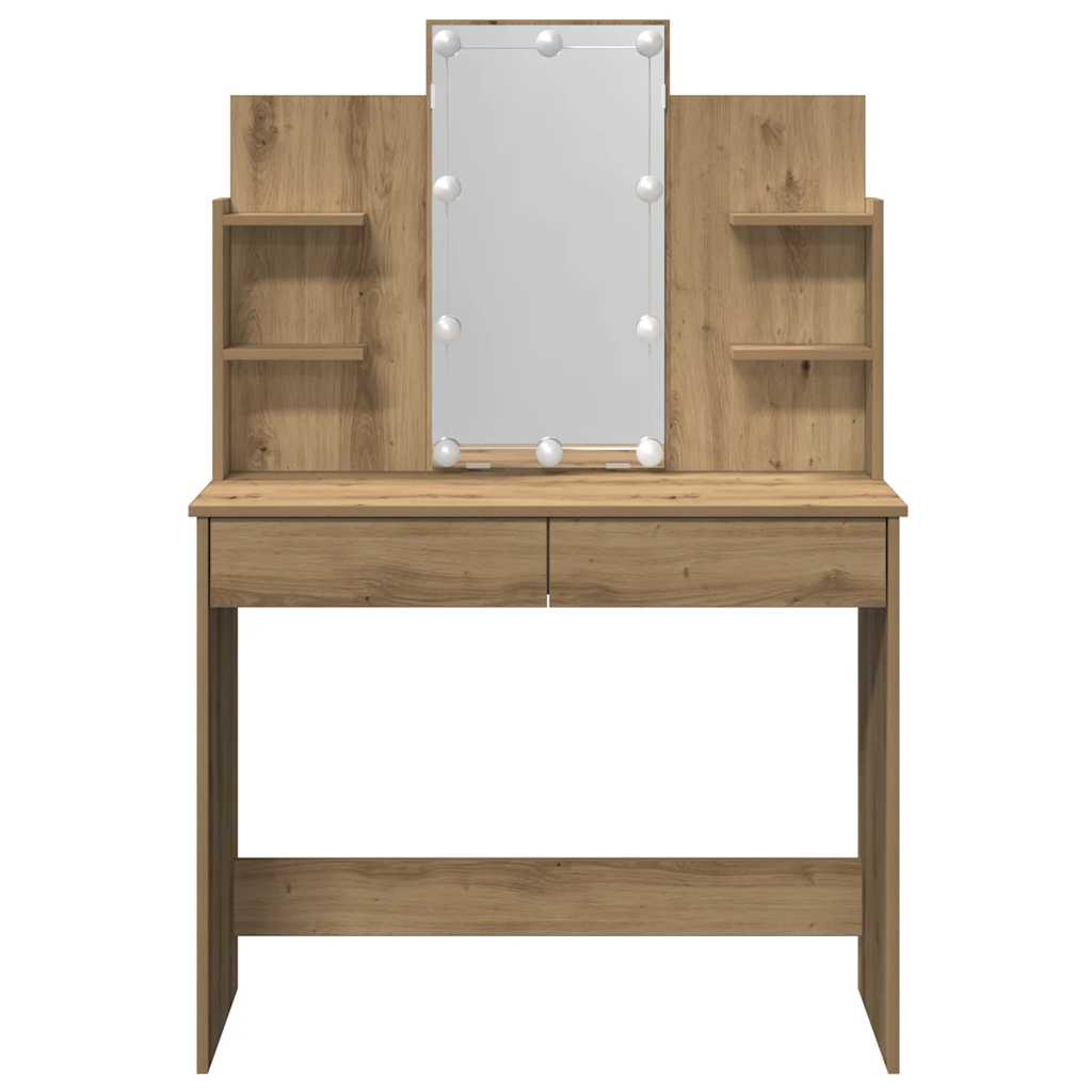 Toucador com luzes LED 96x40x142 cm cor carvalho artisiano