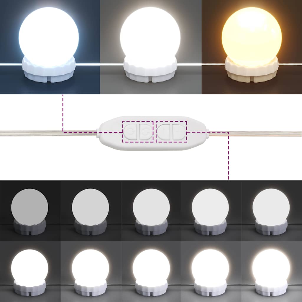 Toucador com luzes LED 96x40x142 cm cor carvalho artisiano