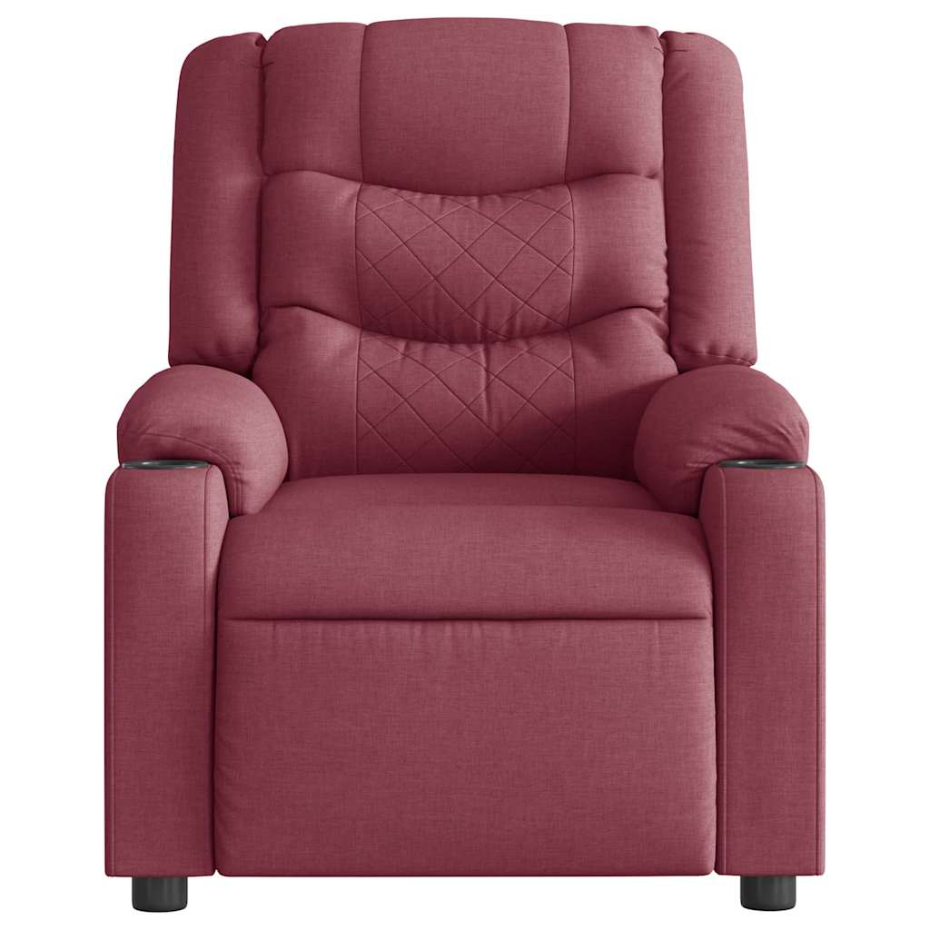 Poltrona reclinável tecido vermelho tinto