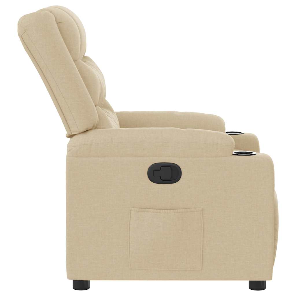 Poltrona reclinável tecido cor creme