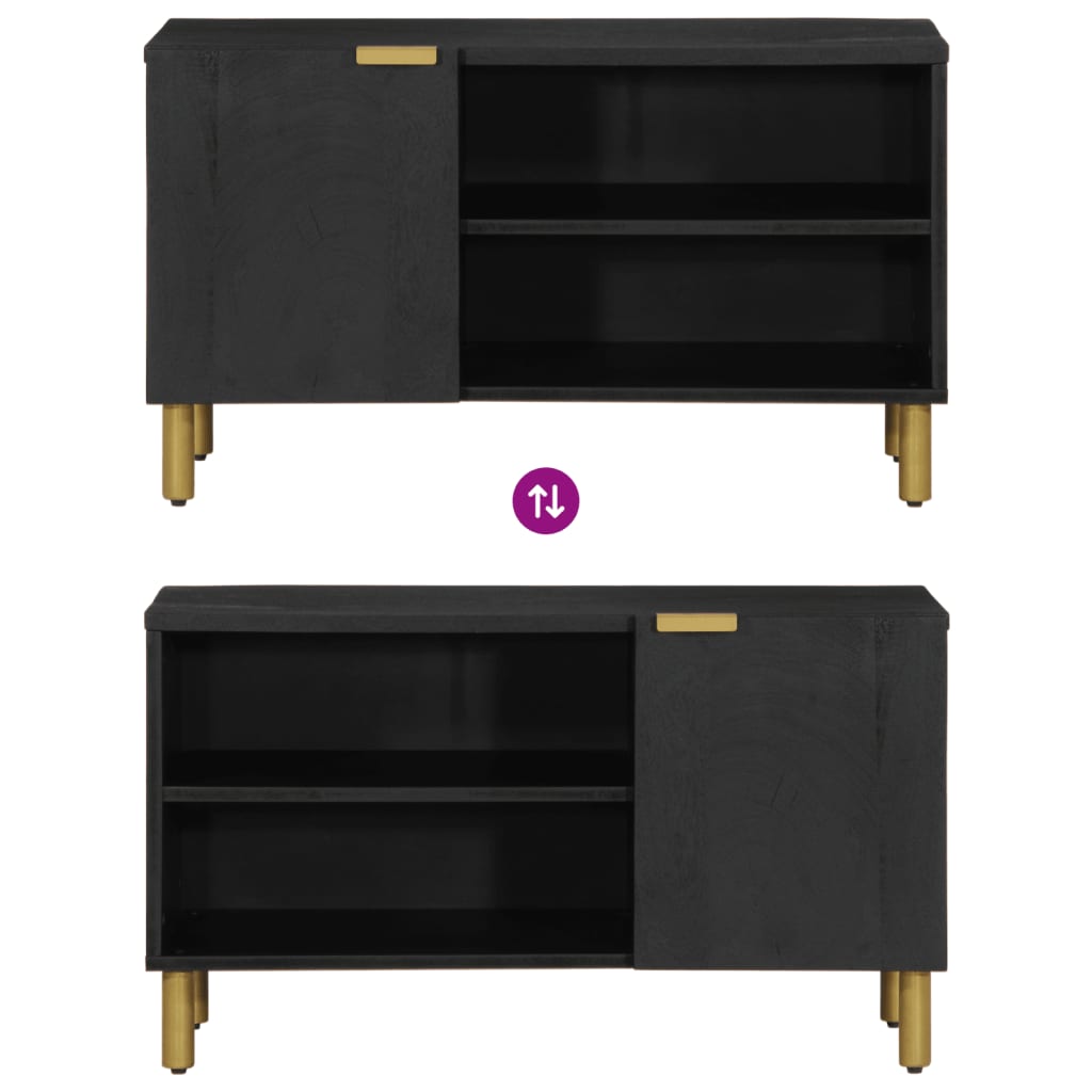 Móvel de TV 80x33x46 cm derivados de madeira preto